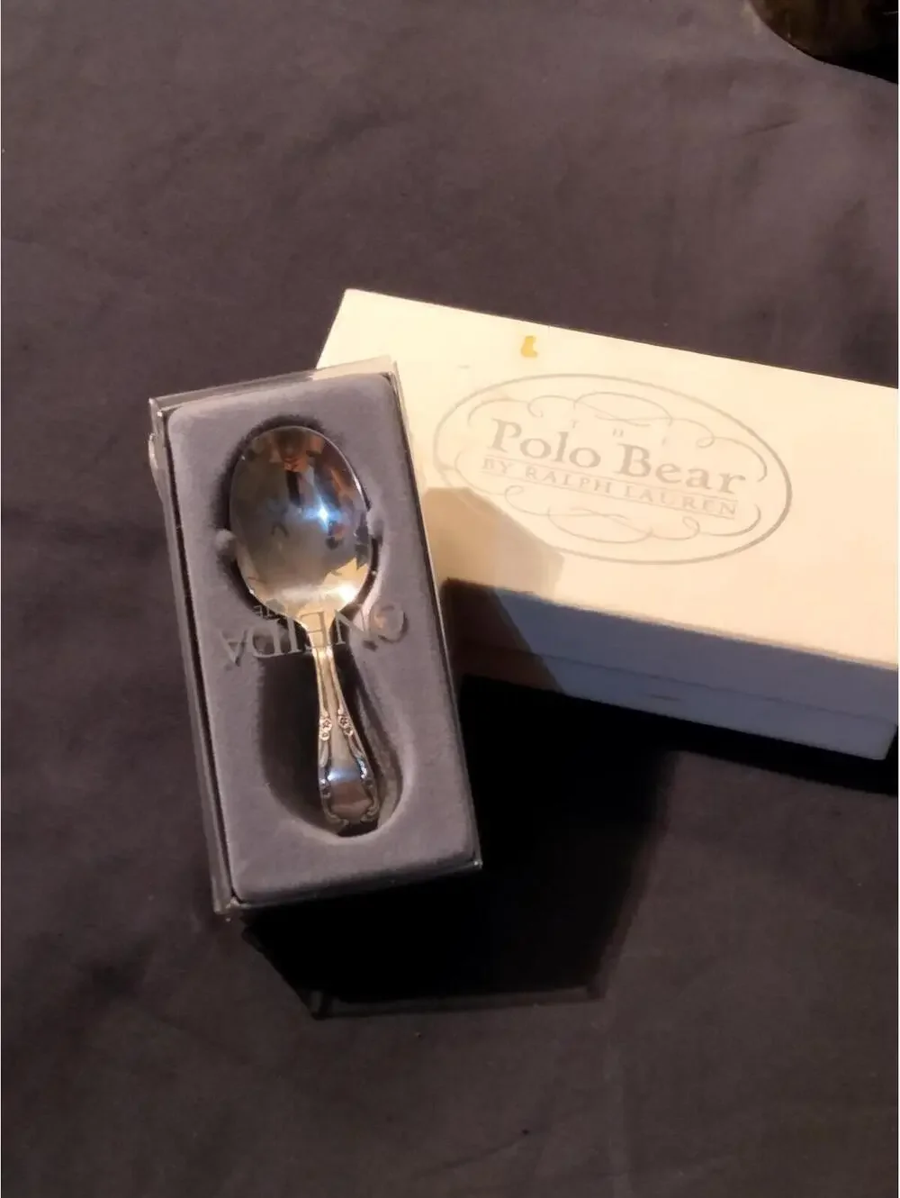 Spoon by Oneida, Silver-Plated Feeding Spoon with Original Box, Rare Collectible